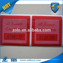 Alibaba Express China PET Customized Logo Sicherheitstyp Shenzhen ZOLO Lebensmittel Etikett Aufkleber Fabrik